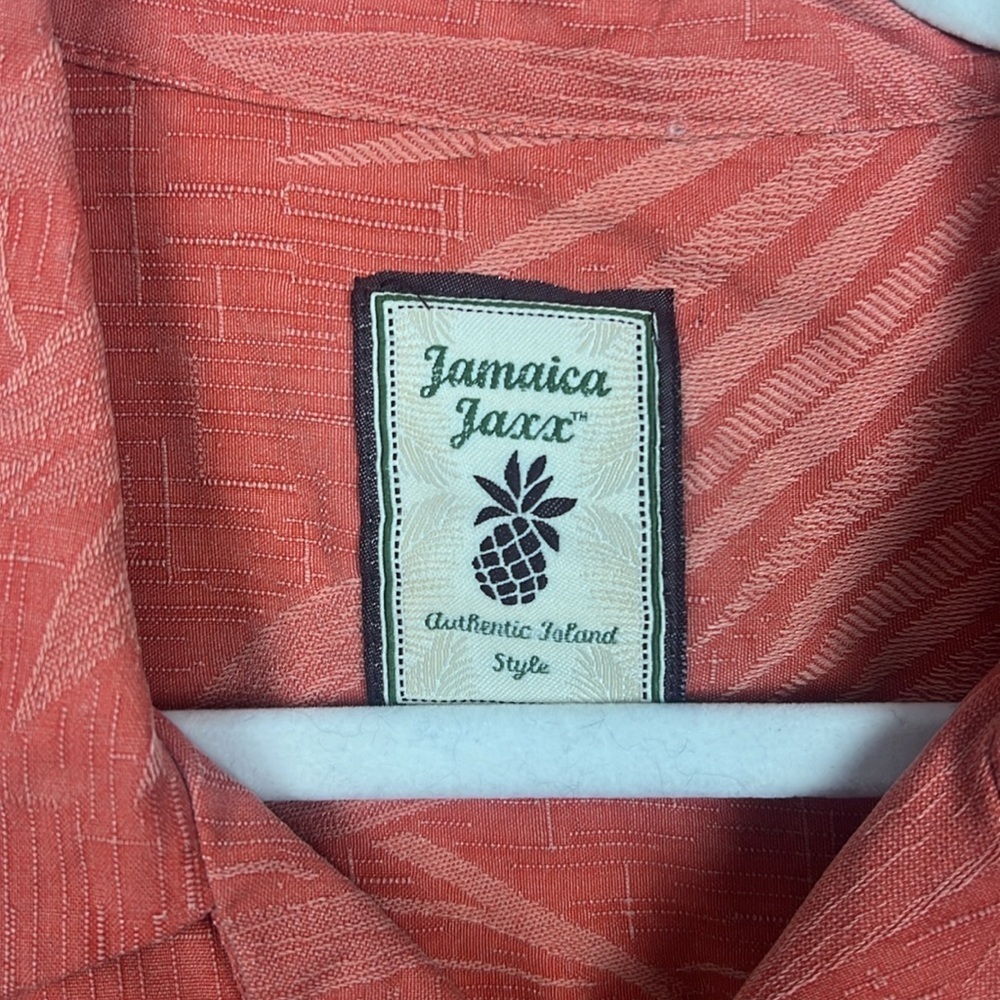Jamaica Jaxx 100% silk tropical Hawaiian button down mens medium shirt - Picture 3 of 9